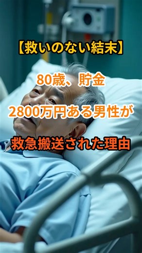 [A poignant ending] The reason why an 80-year-old man who had saved 28 million yen was rushed to ...