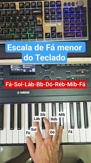 F minor scale on the keyboard #shorts #piano