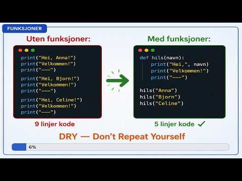 Funksjoner og rekursjon i Python forklart! (Komplett guide)