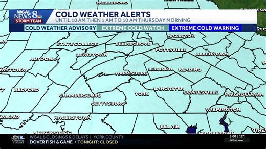 NWS issues third cold weather advisory this week in south-central Pa.