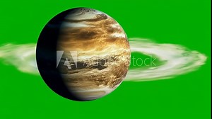 Majestic views of celestial bodies crossing paths in an infinite space. Green screen chromakey