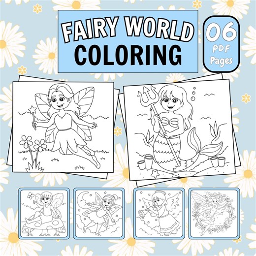 Fairy World Coloring Book - Etsy