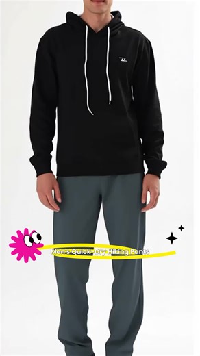 Men's Elastic Waist Hiking Pants, Water Resistant Quick-Dry Lightweight, Outdoor Sweatpants with Zipper Pockets, Athletic Workout Clothes #waterproofgloves #lowrisepants #athleisuremen #sturdyzipperbag #tacticalpants #cloudziphoodie #denimsweatpants #leggingswithpocket #mensactivewear #mensquarterzip
