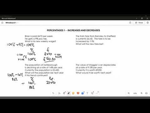 Increasing and Decreasing by a percentage