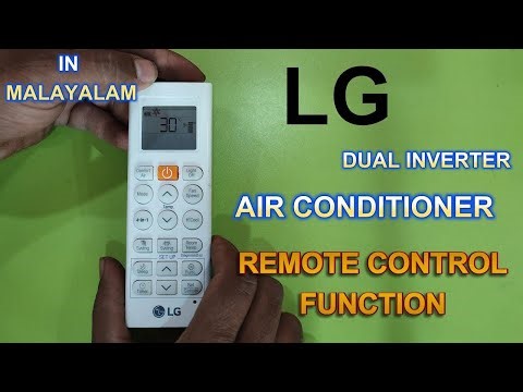 How to use LG dual inverter ac remote control function in malayalam| 