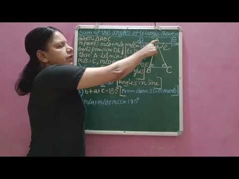 Basic Maths Lessons||Sum of the angles in triangle - theorem.