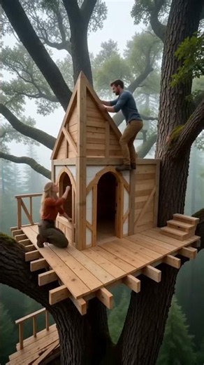 Could You Live in This Giant Tree Palace? Epic Wood Castle Build #treehouse #woodworking