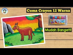 Cara Menggambar Kambing dengan Mudah - Crayon 12 Warna