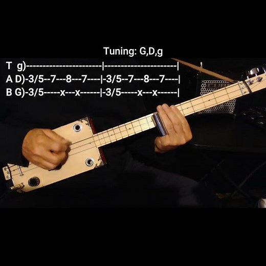 Tush By ZZ Top - Easy "No Chat" Lesson for 3 string fretless Cigar Box Slide Guitar