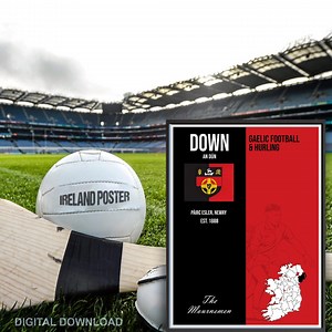 Down GAA Gaelic Football & Hurling Print: Irish County Wall Art (digital Download) - Etsy UK