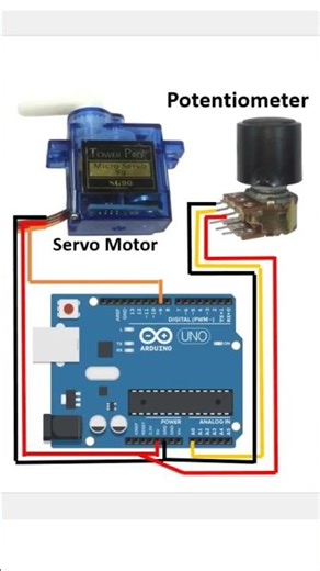 Potentiometer Se Servo Control 🔥 | Arduino Real-Time Demo | Hindi #shorts #amittechclub #amitkumar