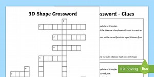 3D Shape Crossword Worksheet