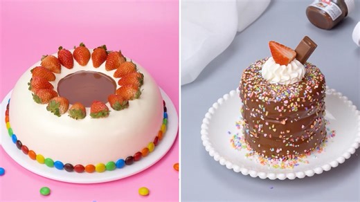 Strawberry ring cake & sprinkle stack