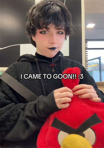 goth femboy with his angry bird #femboi | Goth