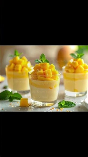 Mango 🥭 Pudding Recipe / how to make mango pudding / #pudding #shorts #shortvideo #shortsviral