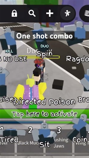 One shot combo #roblox #helpmemakethismakesense #gaming #battlegrounds ￼￼