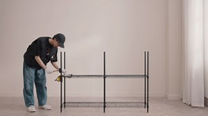 4 Tier Storage Shelving Unit Metal Shelves 70.8"W Wire Shelving, 59.5"H L-Shaped Pantry Shelves Kitchen Storage Shelves for Home Commercial Garage Heavy Duty, 70.8"W x 59.5"H x 15.8"D