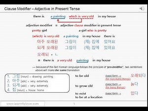 Learn Korean - Lesson 6 (Modifier, Phrase & Clause)