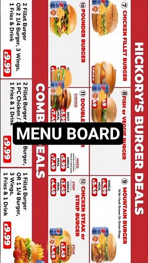Premium Restaurant Menu Board Design & Animated Menu Video Service