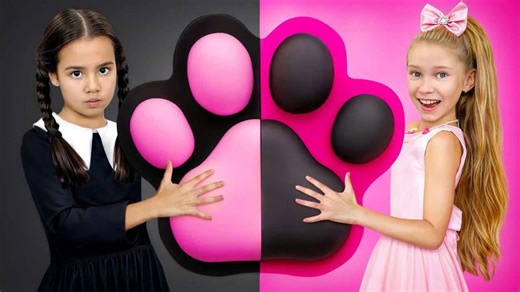 Pink vs Black color game with Barbie