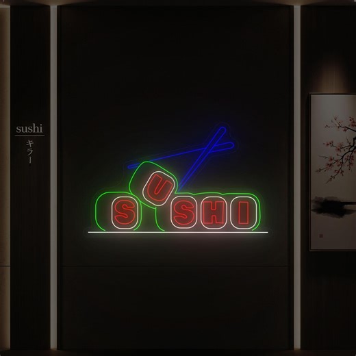 Sushi LED Neon Sign | Japanese Sushi Neon Light, Restaurant Wall Decor - Etsy