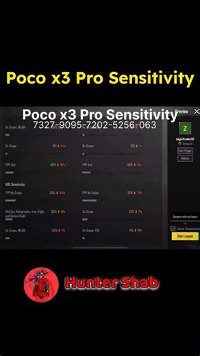 Poco X3 Pro Bgmi Sensitivity Setting | Poco x3 pro Bgmi Sensitivity Code | Poco X3 Pro Sensitivity