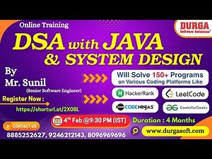 DSA with JAVA & SYSTEM DESIGN Online Training @ DURGASOFT