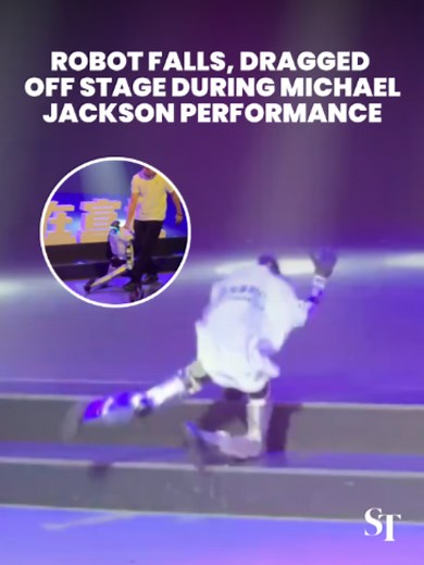 🤖 A robot took a tumble while dancing to Michael Jackson's Billie Jean and was dragged off stage at a store event in Shenzhen, China. #robotfails #robot #China #tech #StraitsTimes