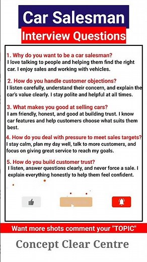 Top 5 Car Salesman Job Interview Questions and Answers to ace your Dream Job