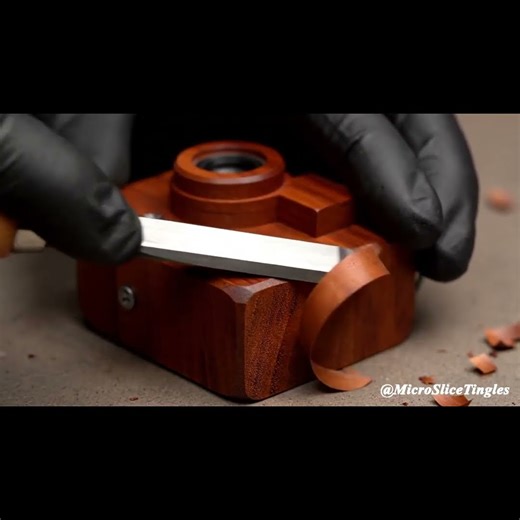 Satisfying Mahogany Carving ASMR | Vintage Camera Experience #ASMR #Satisfying #Woodworking