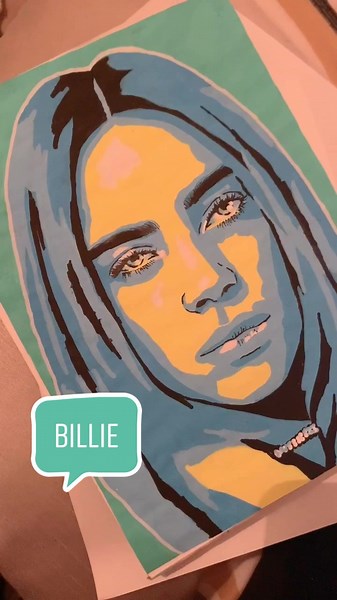 I love Billie x #artchallenge #art #billieeilish #fyp #artistsoftiktok #painting