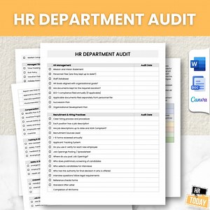 Human Resources Department Audit | Checklist Internal Audit | Editable in Word, Google Docs and Canva | HR Forms - Etsy UK