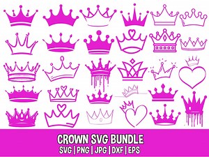 Royal Crown SVG, DXF, PNG, Pdf, Eps, Princess Tiara, Queen Crowns, Kings Crown, 60+ Vector Silhouette Machine & Laser Cut Template Files - Etsy