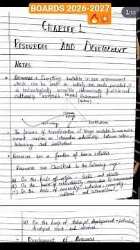 CLASS-10 CH-1 RESOURCES AND DEVELOPMENT FULL NOTES GEOGRAPHY NCERT #bestnotes #notes #class10 #ssc