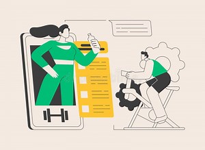 Online Coach Abstract Concept Vector Illustration. Stock Vector - Illustration of line, concept: 297559702