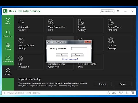 Quickheal password | password reset | uninstall password | password forgot | password disable HINDI