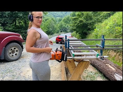 How to build/use a log stand for chainsaw milling! Your back and knees will thank me later!