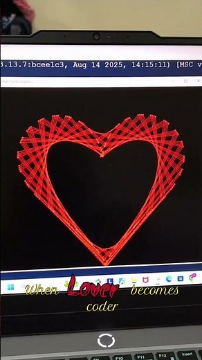 Heart in Python #pythonprogramming #love #coding