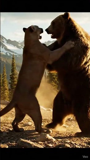Bear vs Mountain Lion 🐻🐆 | Fight for Territory | Real Wildlife Battle in the Wild