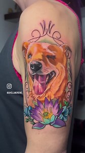 Beautiful Colour Dog Portrait by Shell!🐶 To see more of Shell’s work, or to book an appointment please follow the link below👇 🌐 https://www.monumentalink.co.uk/artists/shell-moreno/ Artist: Shell Studio Sponsored by Killer Ink Tattoo | Monumental Ink