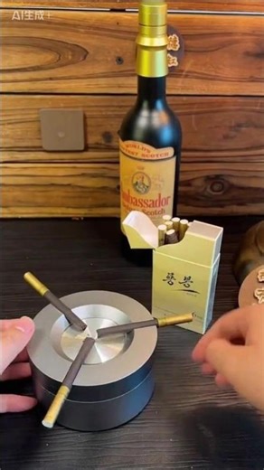 Cool rotating alloy ashtray #lighter #shorts