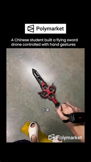 Rise in Mind on Instagram: "An engineering student in China built a flying sword drone controlled mid-air using only hand gestures. The movement is so smooth and responsive it looks like a scene from an anime coming to life. This is what happens when precise engineering meets gesture-based motion control. Each motion of his hand sends instant signals to the drone, letting it hover, tilt, accelerate, spin, and follow him like a real-life magic weapon. Creative engineering clips like this are blow