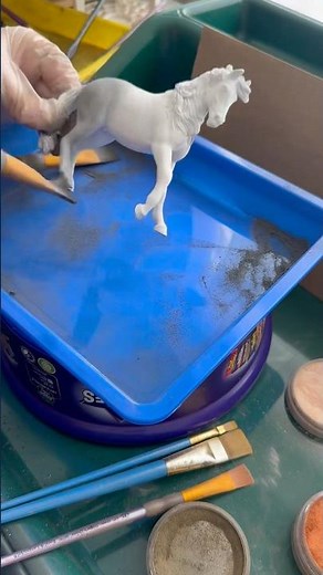 First layer of pastels on a grey ~ Schleich Repaint