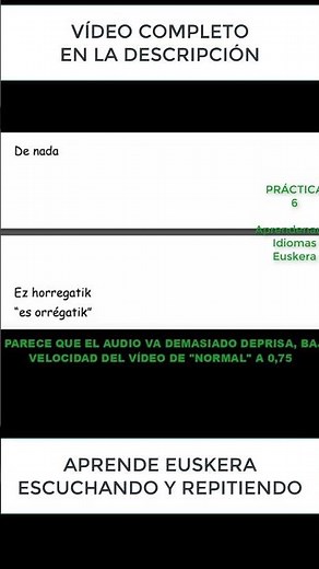 APRENDER EUSKERA FÁCIL RÁPIDO _ Habla sin Estudiar, Practica Vasco 1 min Día _ Para Principiantes 25