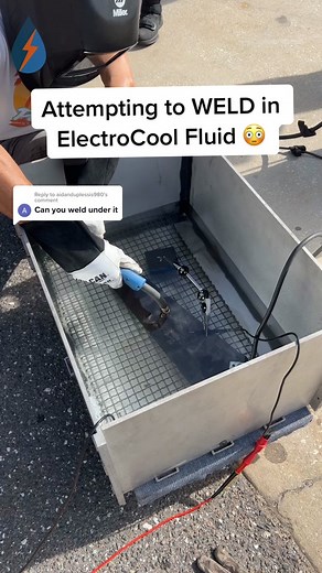 Replying to @aidanduplessis980 Welding steel under our ElectroCool dielectric coolant 🤯 People often ask what is the flammability of our solution? We hope this answers your question! Our fluids are used in single phase liquid immersion cooling (SLIC) to keep bitcoin miners, servers inside data centers, and even EV batteries efficiently cooled. ElectroCool is non-conductive, non toxic, and an excellent solution for keeping your electronics cool. Also you can safely weld under it! 💪 To learn mor