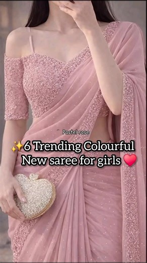 6 trending colourful saree and choose your favorite colour 🦋❣️💫#trendingshorts #youtubeshorts