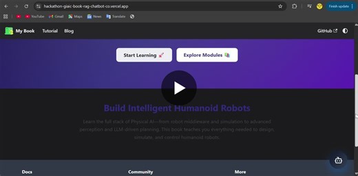 #giaic #hackathon #ai #rag #docusaurus #speckitplus #qdrant #cohere #openai #bookwriting #learningbydoing #webdevelopment #artificialintelligence | Muhammad Ayaan