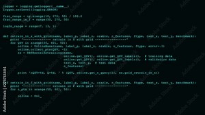 3D Hacking code data flow stream on black . Computer screen with encrypted fast typing coding symbols. Network security, programming, development, cyber encryption with blockchain and crypto concept