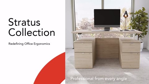 Bush Business Furniture 72-inch Electric Height Adjustable Standing Desk with Drawers and Modesty Panel, Ergonomic Sit-Stand Computer Table for Office, Stratus Collection, White with White Base