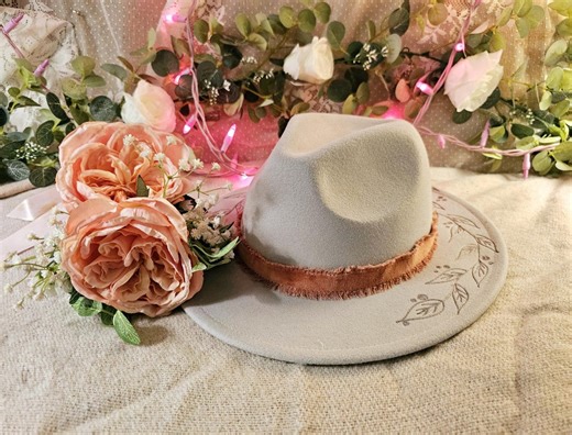Hand Burned Western Style Flat Brim Hat - Etsy